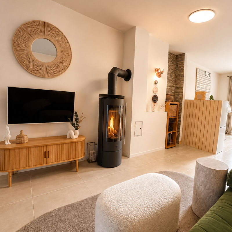 Wohnzimmer mit Schwedenofen | © Raider
