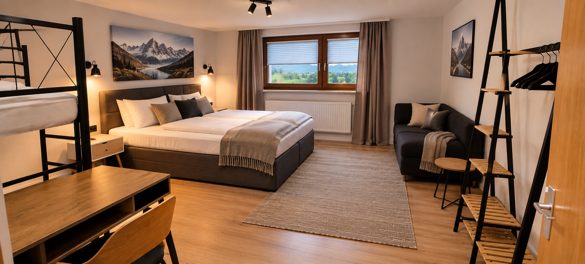 Doppel Bett + Stockbett