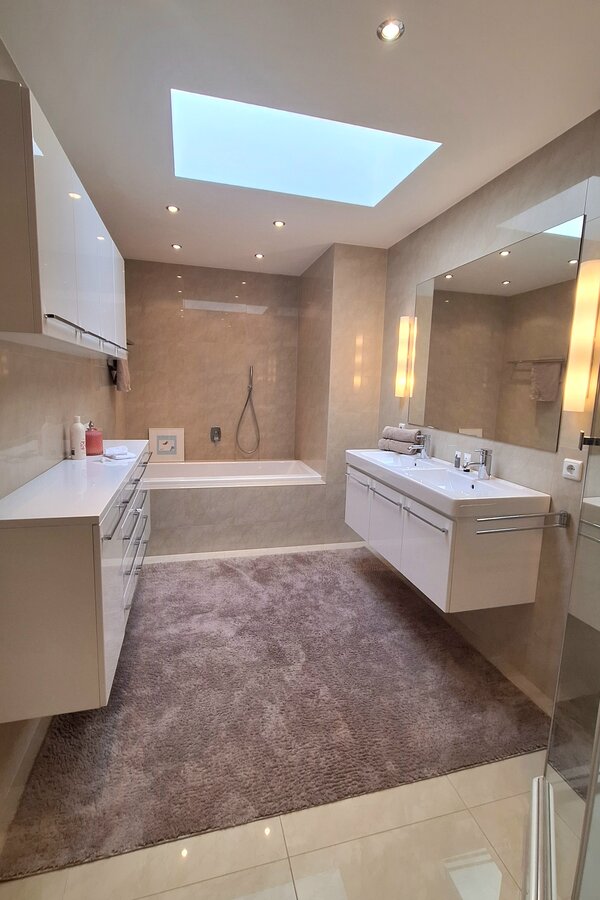 Badezimmer mit Dachfenster