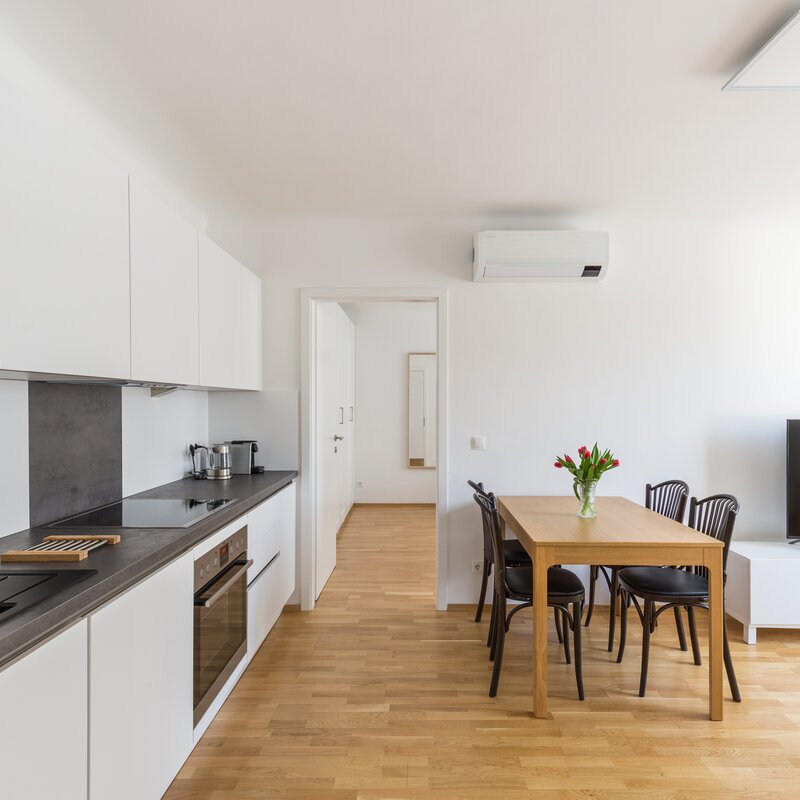 Kitchen space with dinner table