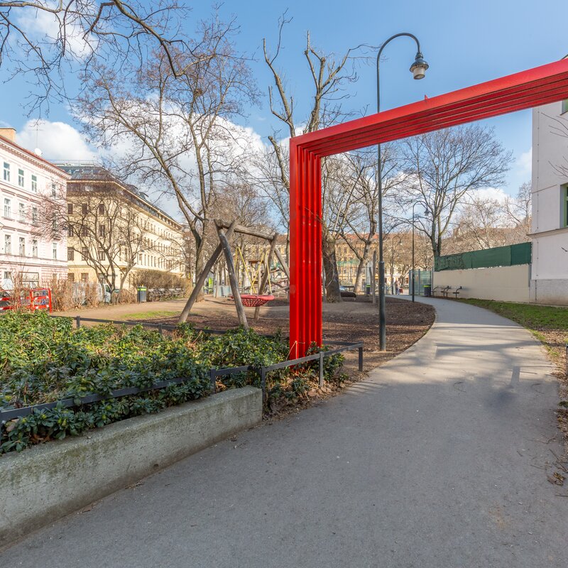 Entrance of the park next to our bulding