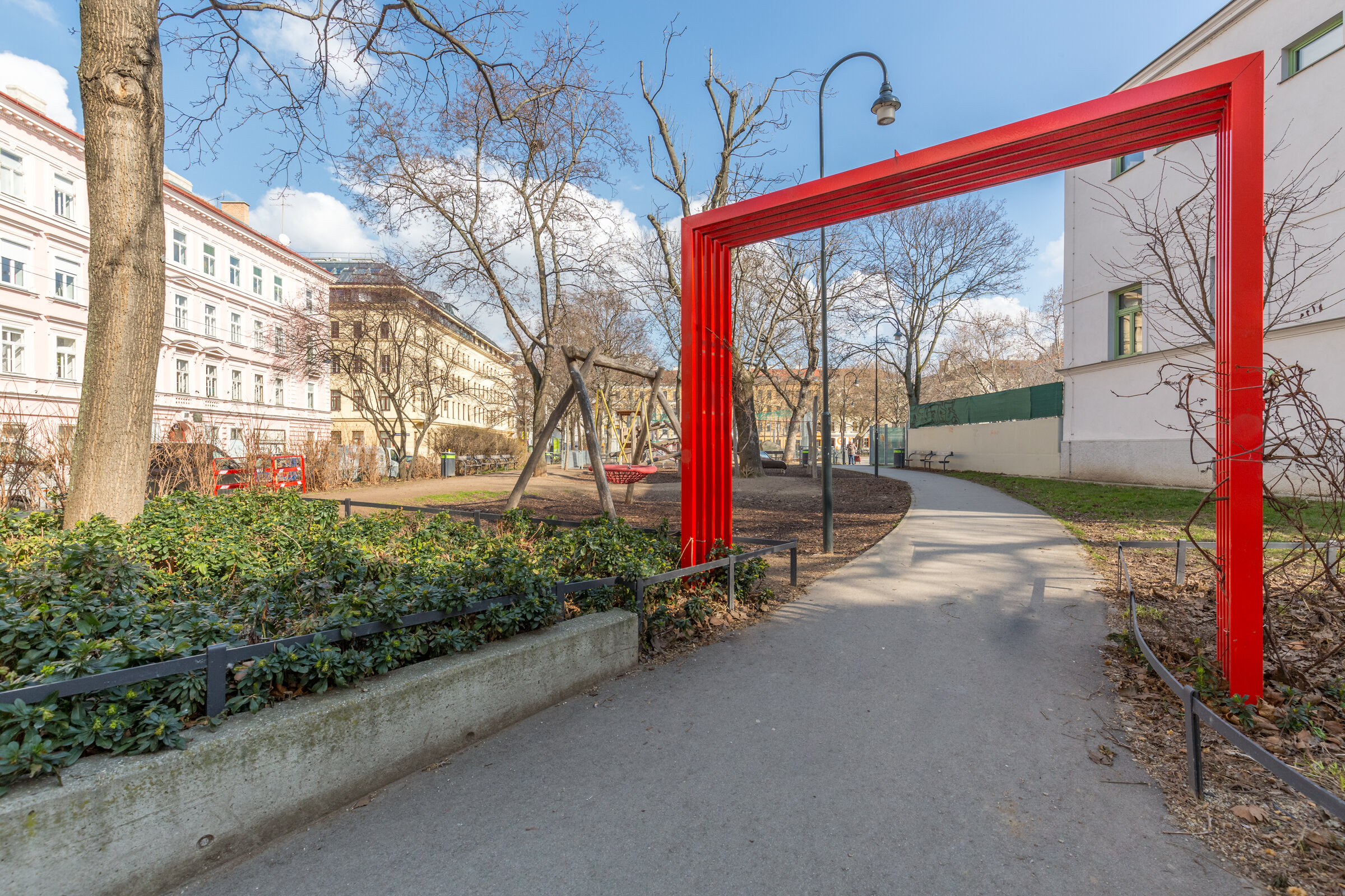 Entrance of the park next to our bulding
