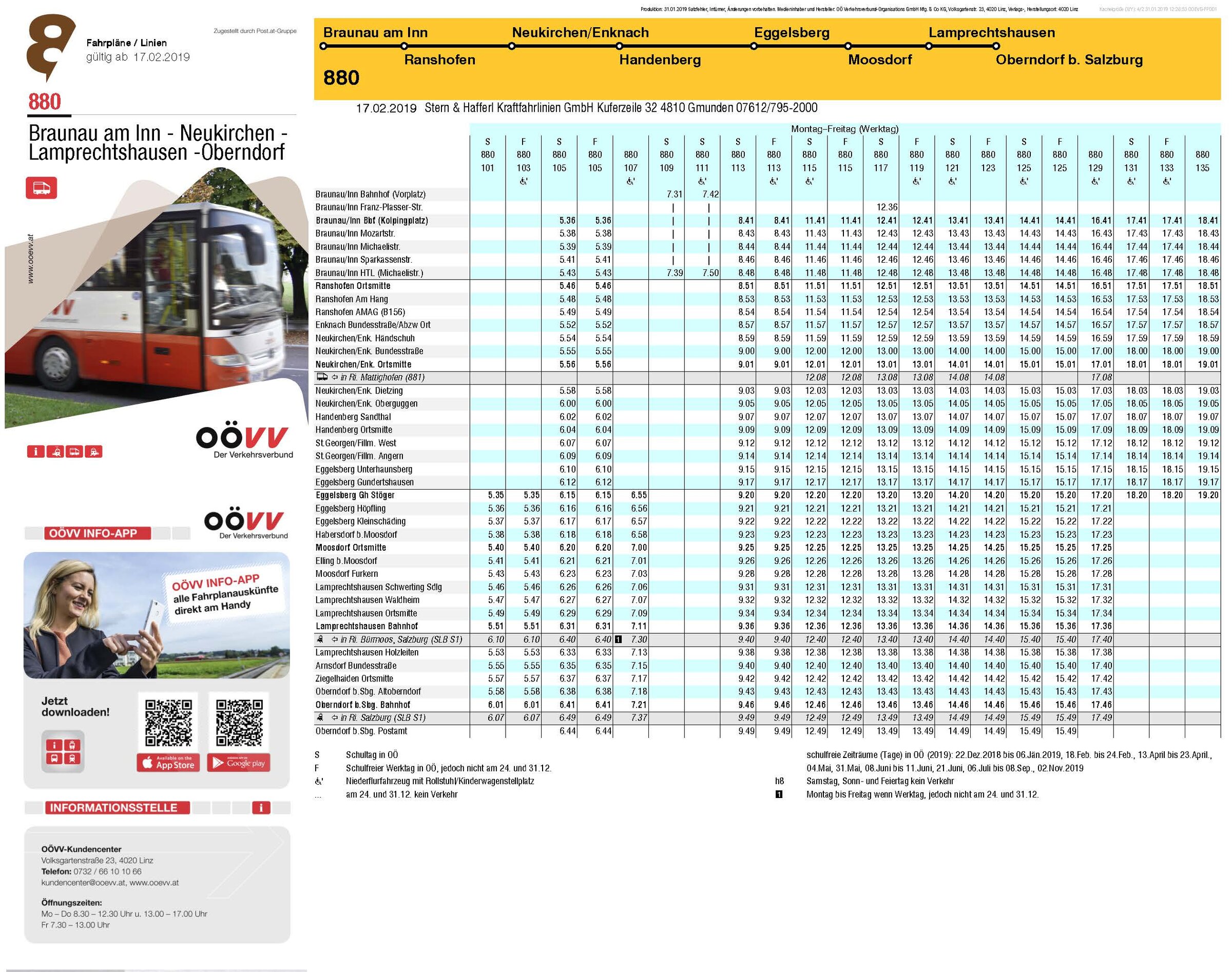 Fahrplan Linie 880