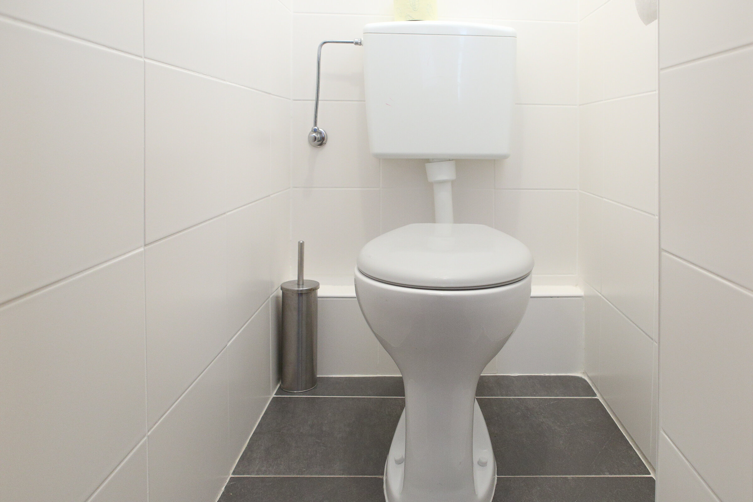 separated from the bathroom