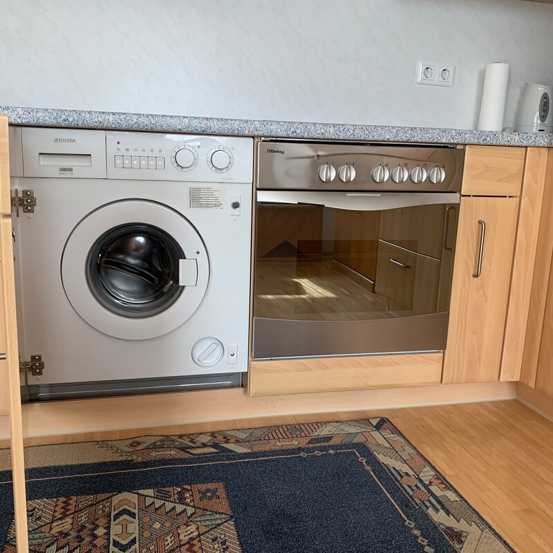 Kitchen with washing machine