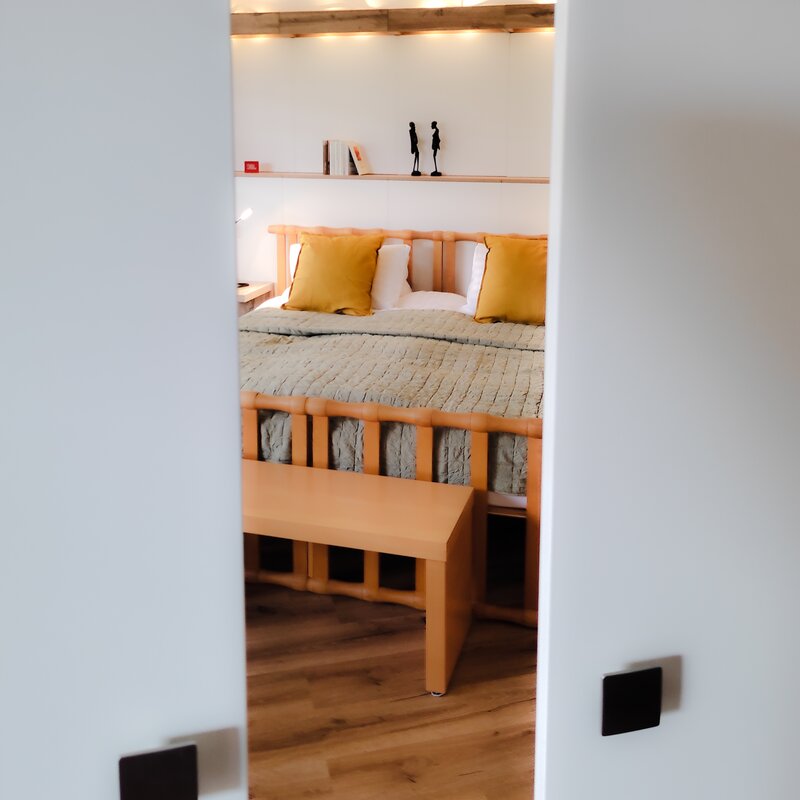 Blick in das Schlafzimmer