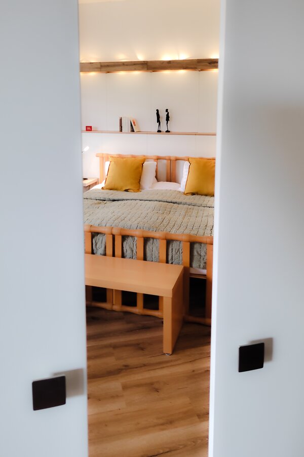 Blick in das Schlafzimmer