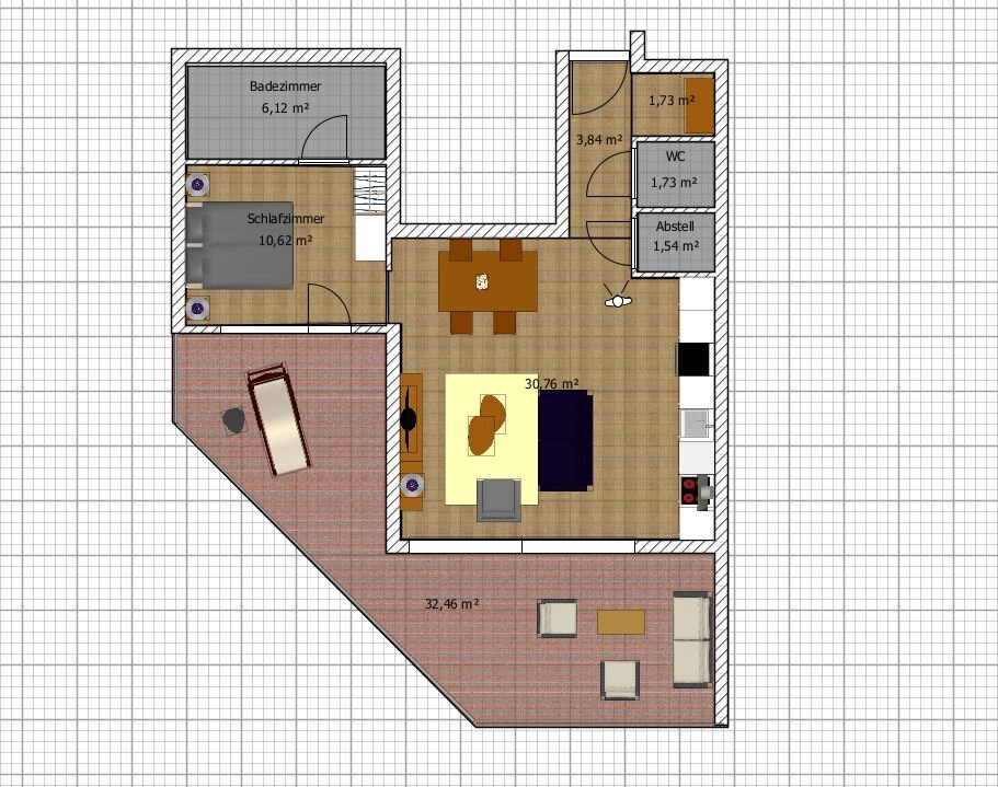 Wohnungsplan der Wohnung | © PSG