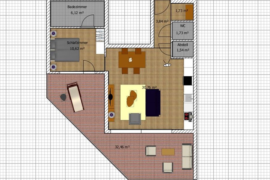 Floor plan of the apartment | © PSG