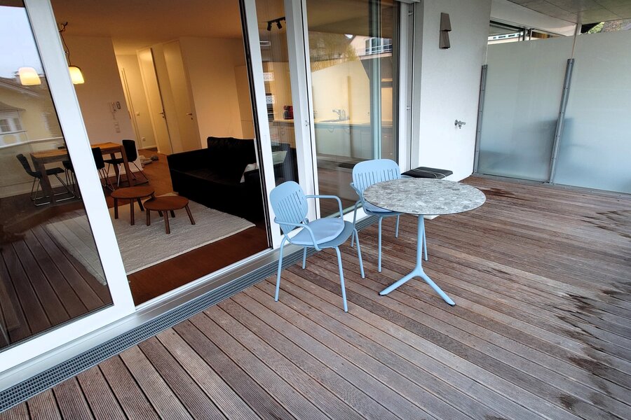Balcony with a view of the Hohen Salzburg Fortress | © PSG