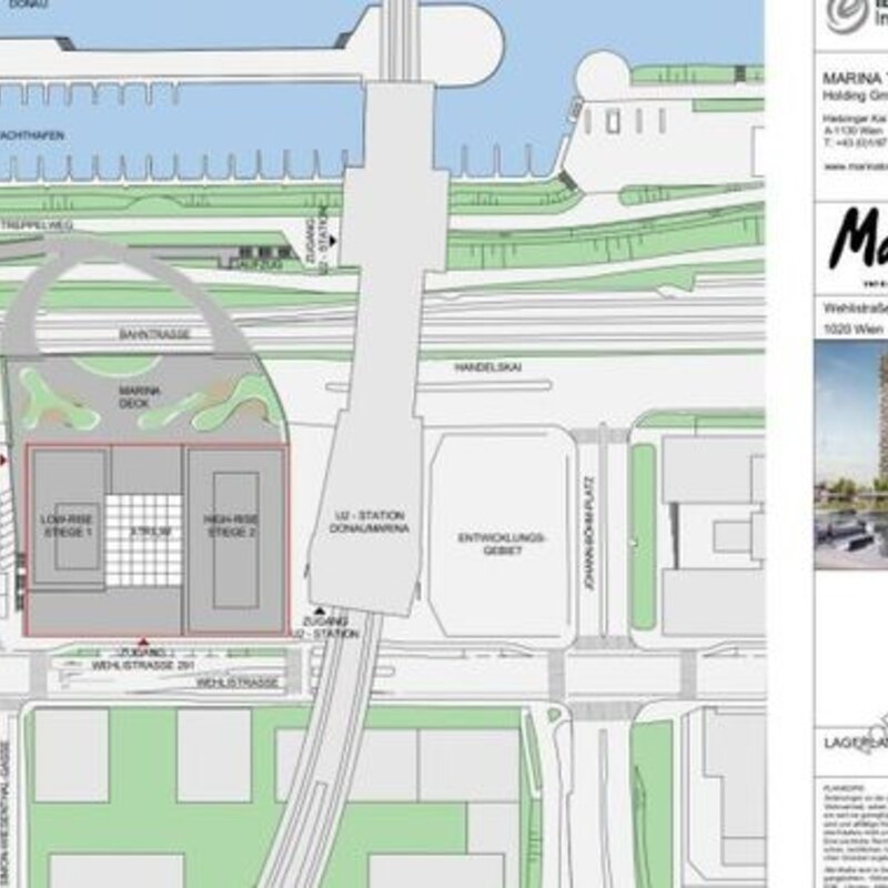 Site plan from the building