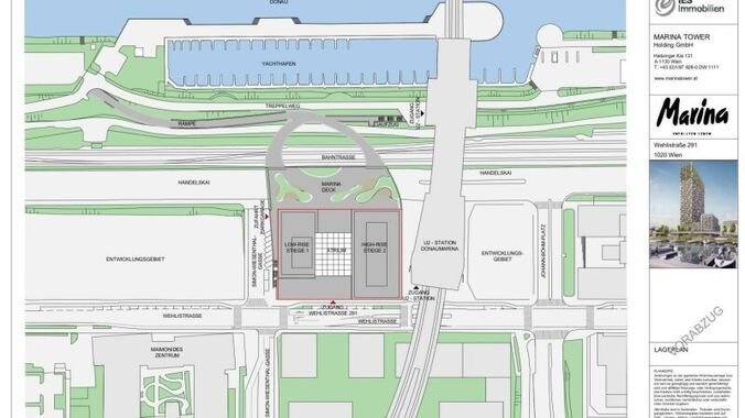 Site plan from the building