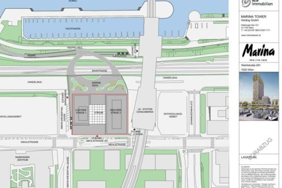 Site plan from the building