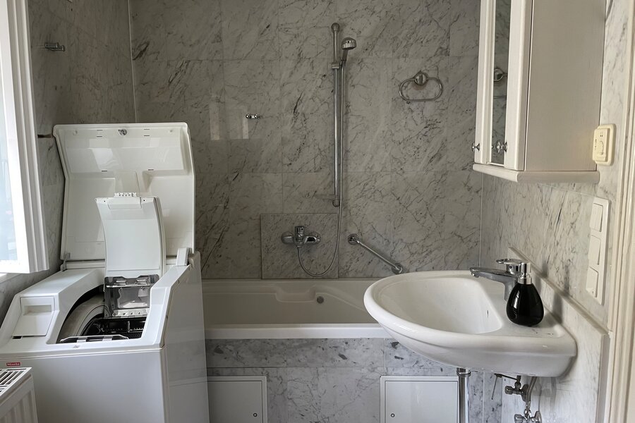 Washing machine with bath and sink