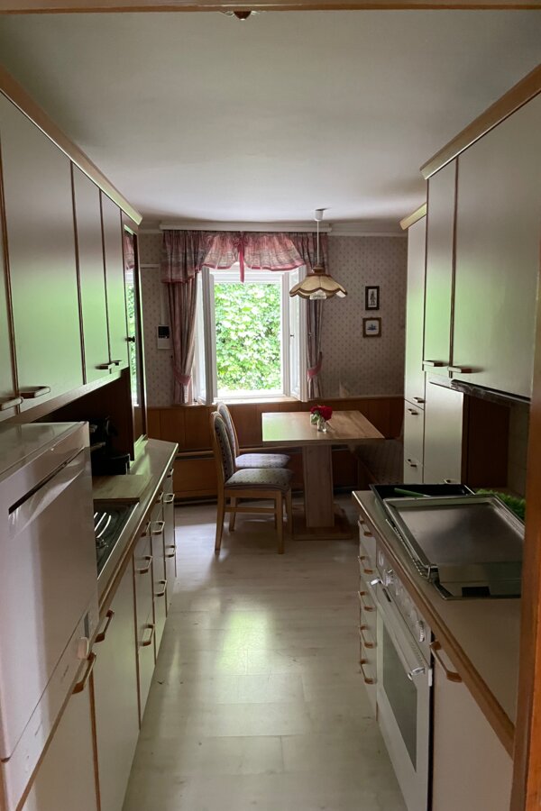 with breakfast table