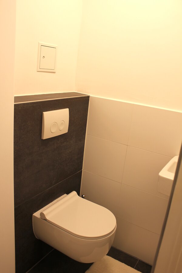 Toilette mit Waschbecken