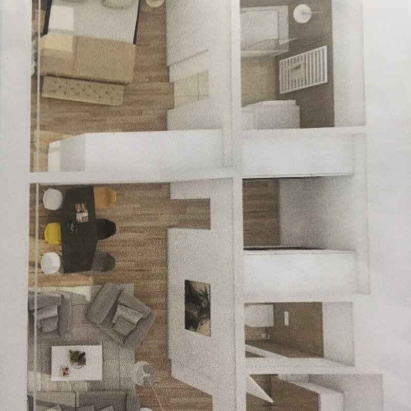 Wohnungs-Grundriss mit Möbel-Beispiel | © Malek Herbst Architects