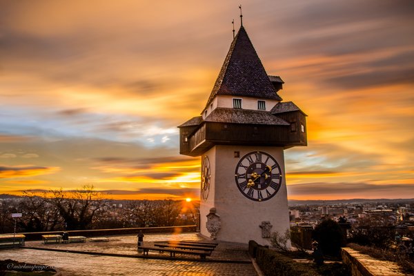 Uhrturm bei Dämmerung | © Graz Tourismus - Markus Spenger